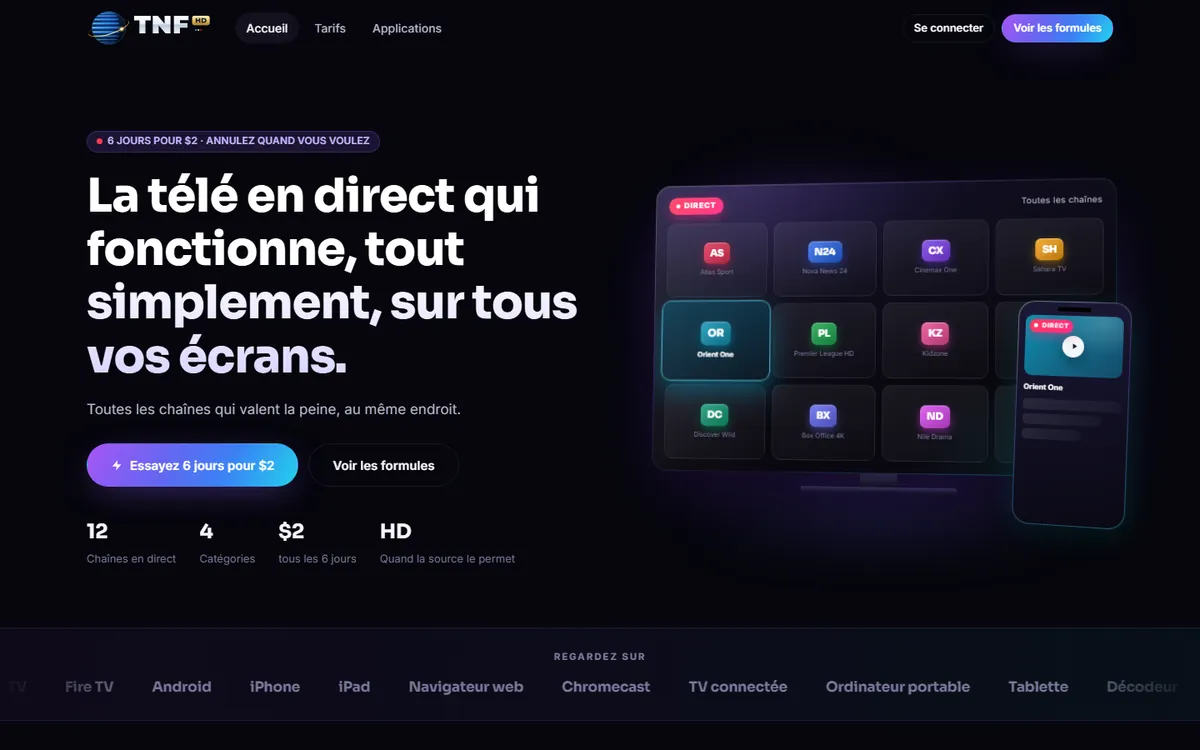 TNF HD website — tnf-box.com